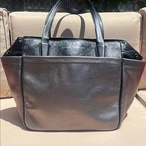 Diane Von Furstenberg Metallic Black Tote